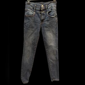 Aero Straight Leg Super High Rise Jeans Size 4 Reg